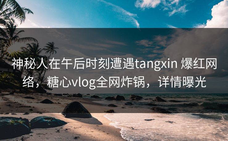 神秘人在午后时刻遭遇tangxin 爆红网络，糖心vlog全网炸锅，详情曝光