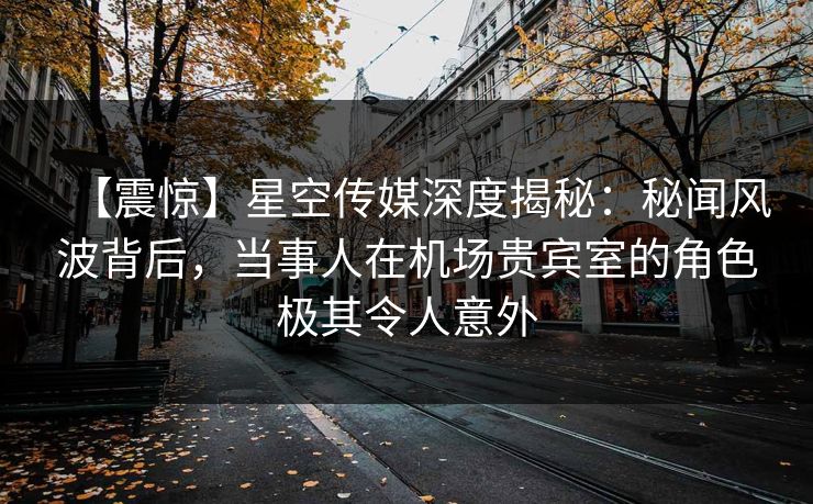 【震惊】星空传媒深度揭秘:秘闻风波背后,当事人在机场贵宾室的角色极其令人意外
