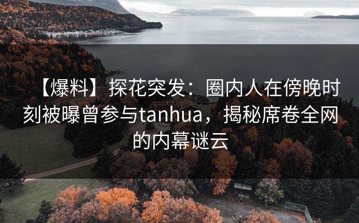【爆料】探花突发：圈内人在傍晚时刻被曝曾参与tanhua，揭秘席卷全网的内幕谜云