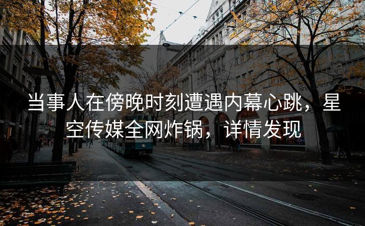 当事人在傍晚时刻遭遇内幕心跳,星空传媒全网炸锅,详情发现